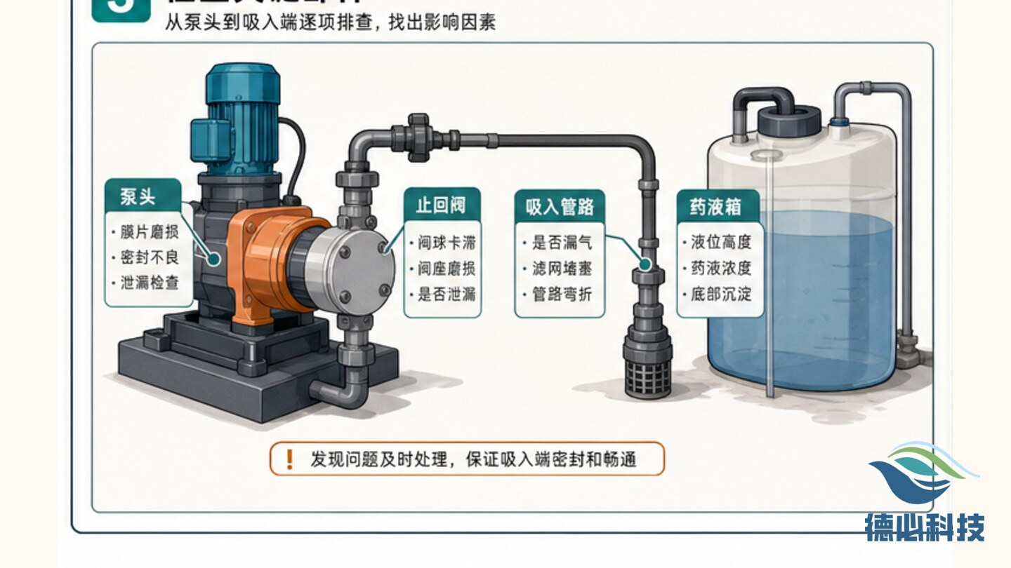 加药泵流量漂移,先做小流量核验