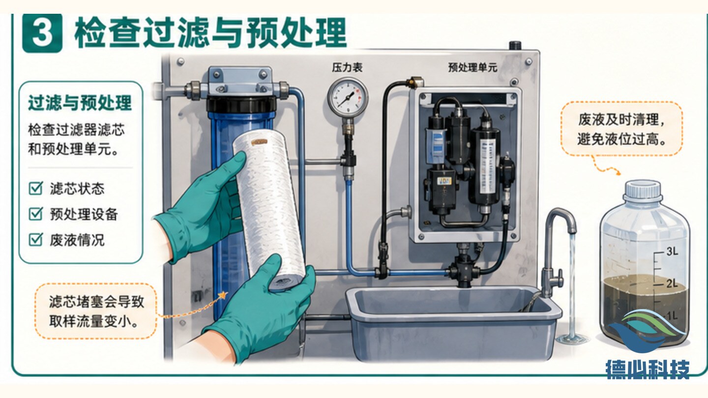 在线监测取样慢，先清三段管路