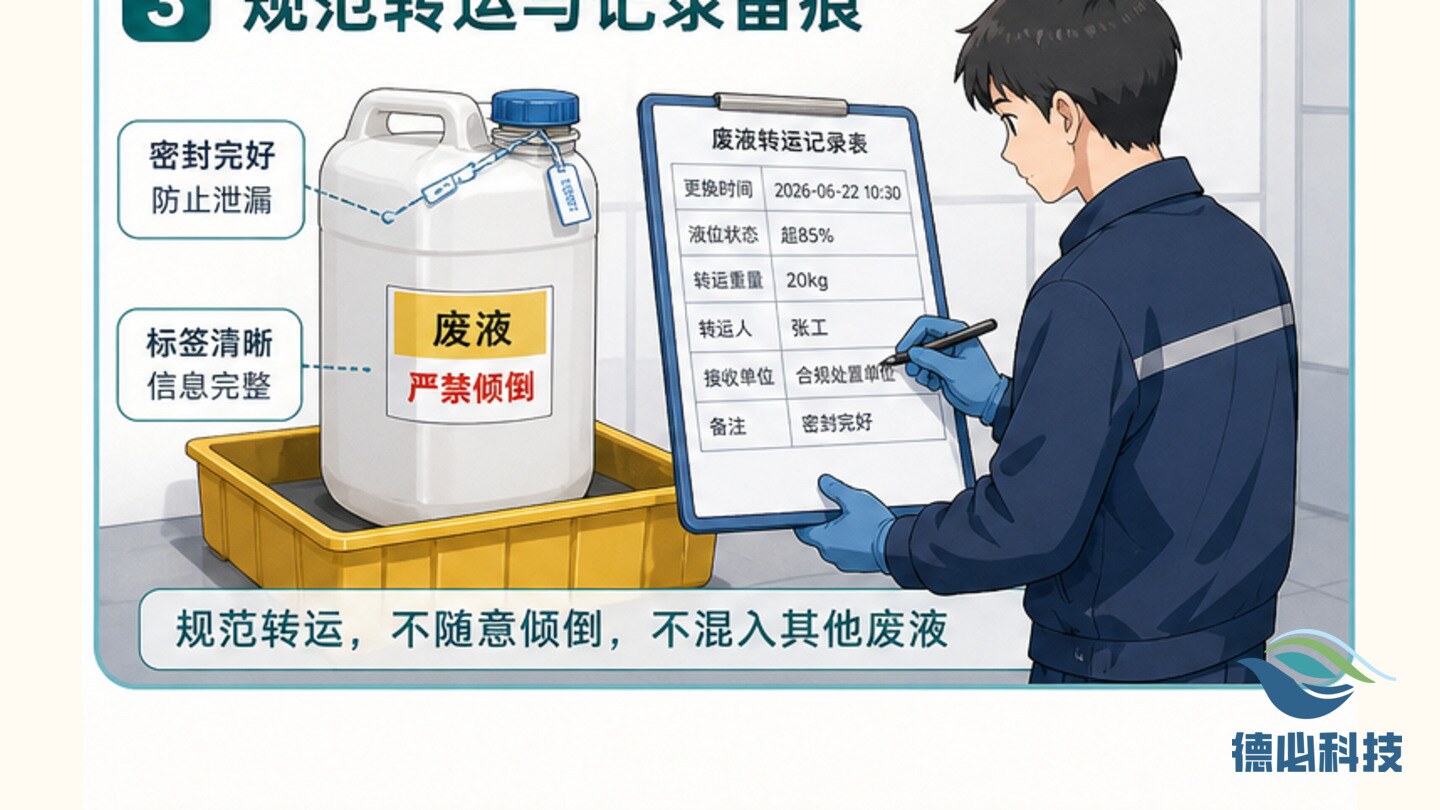 废液桶快满,先定更换预警线