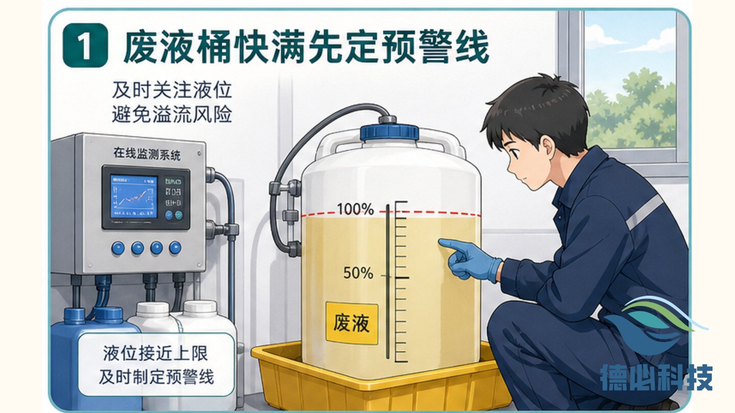 废液桶快满,先定更换预警线