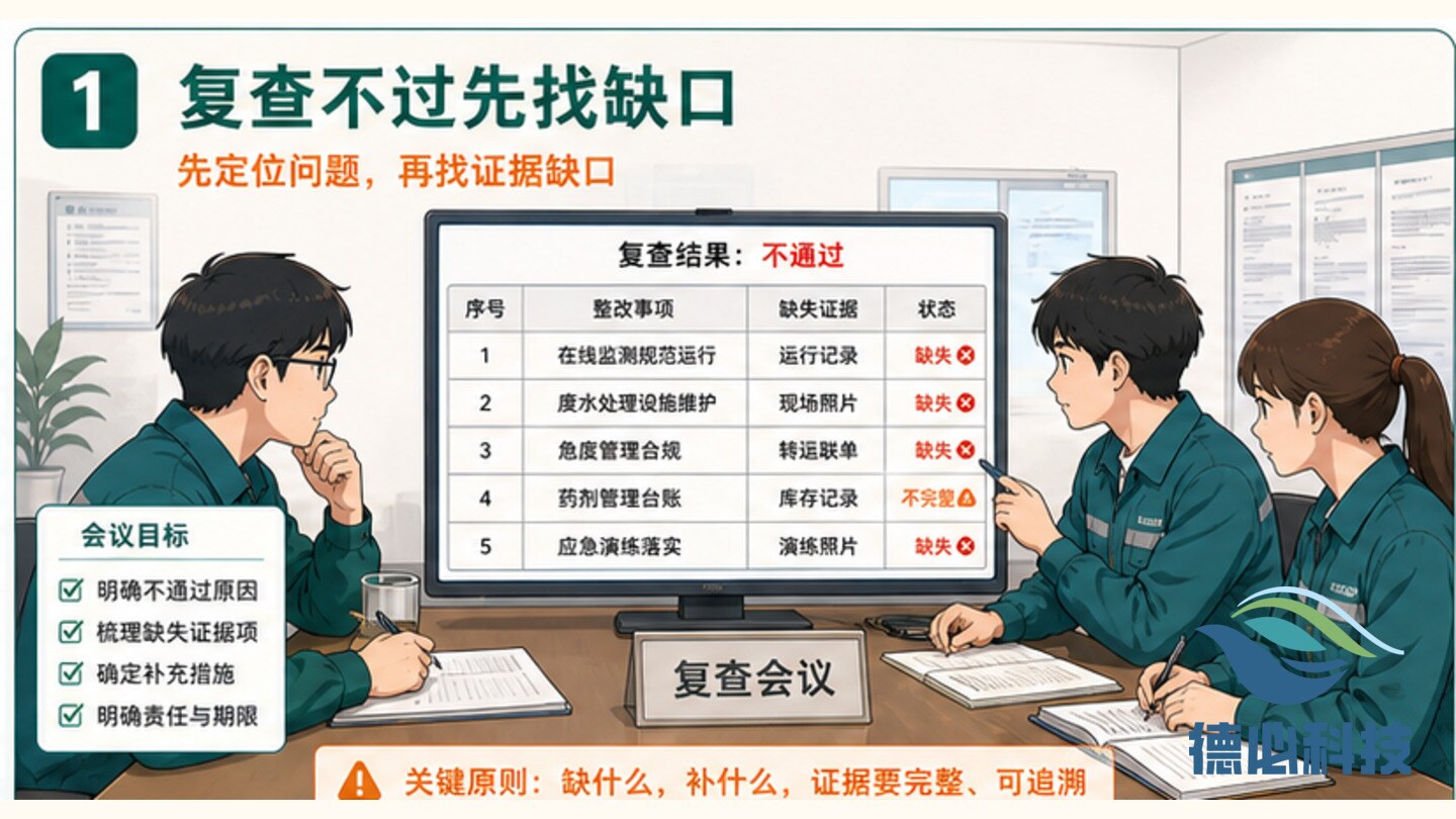 整改复查不过，先找证据缺口