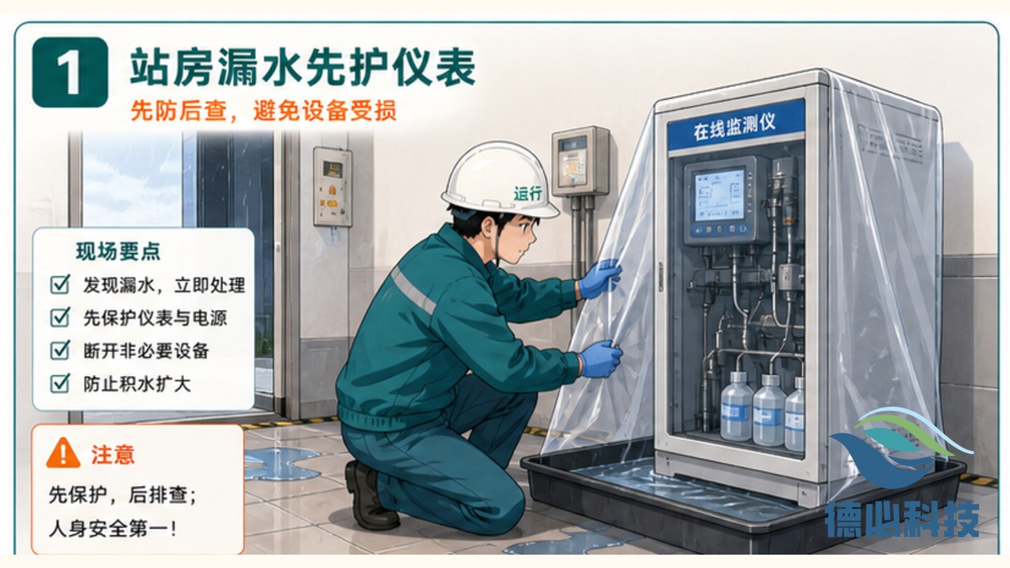 在线站房漏水，先保护仪表和电源