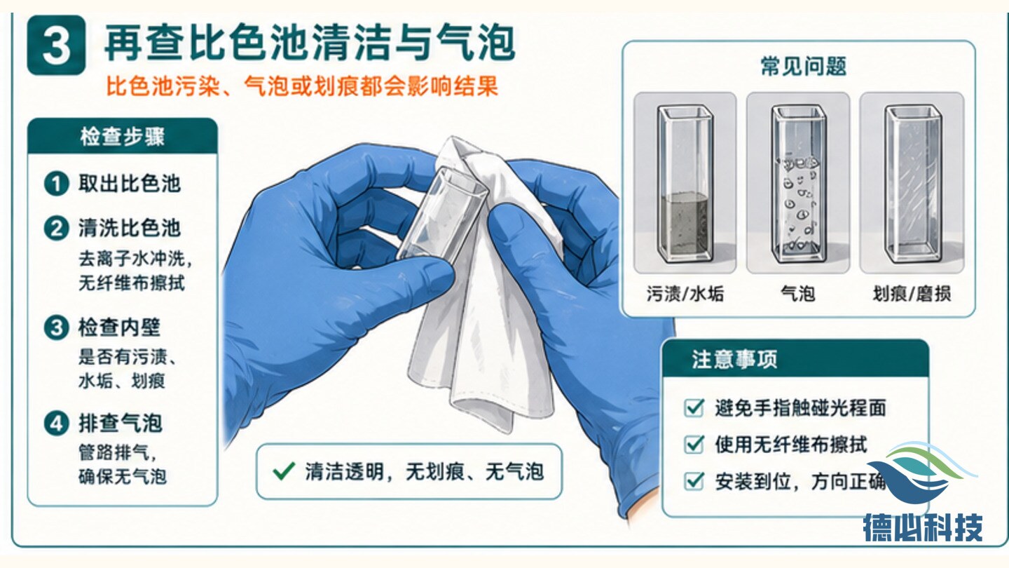 余氯数据异常，先看试剂和比色池