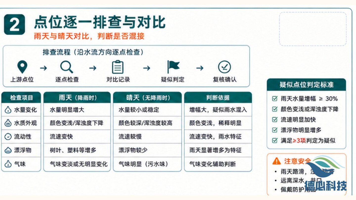 雨污混接疑似,先做点位排查