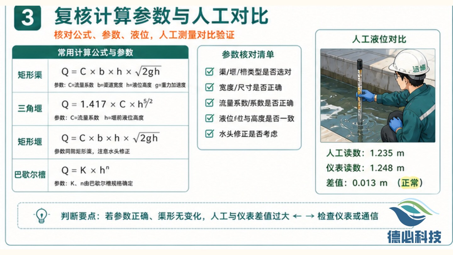 排口流量异常,先查渠形和液位