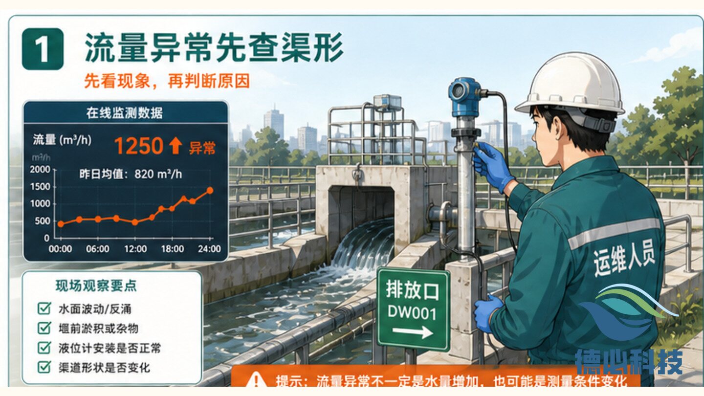 排口流量异常,先查渠形和液位