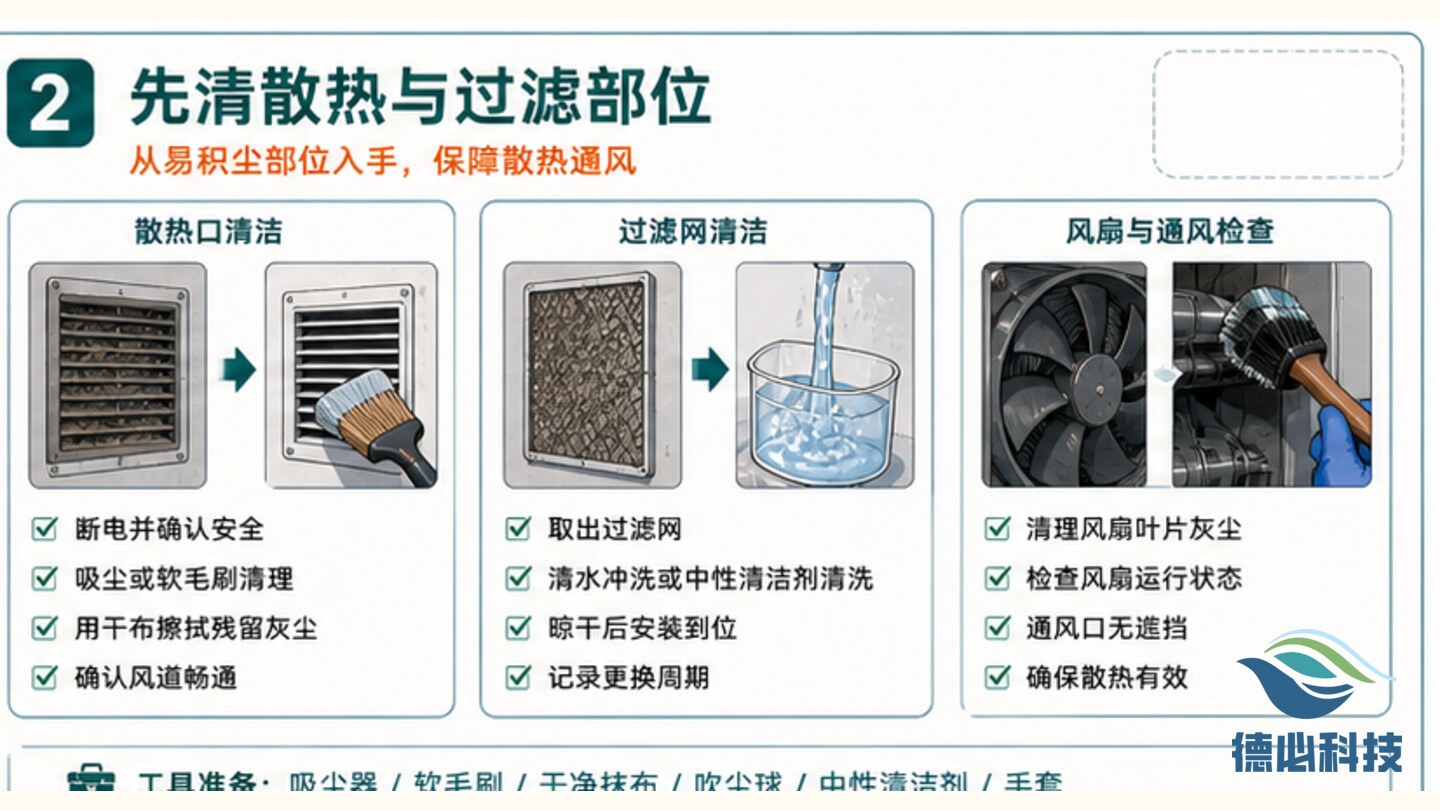 在线站房灰尘多,先做清洁计划