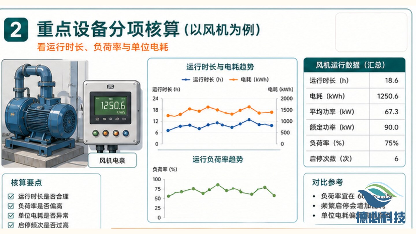 污水站电耗偏高,先分设备核算