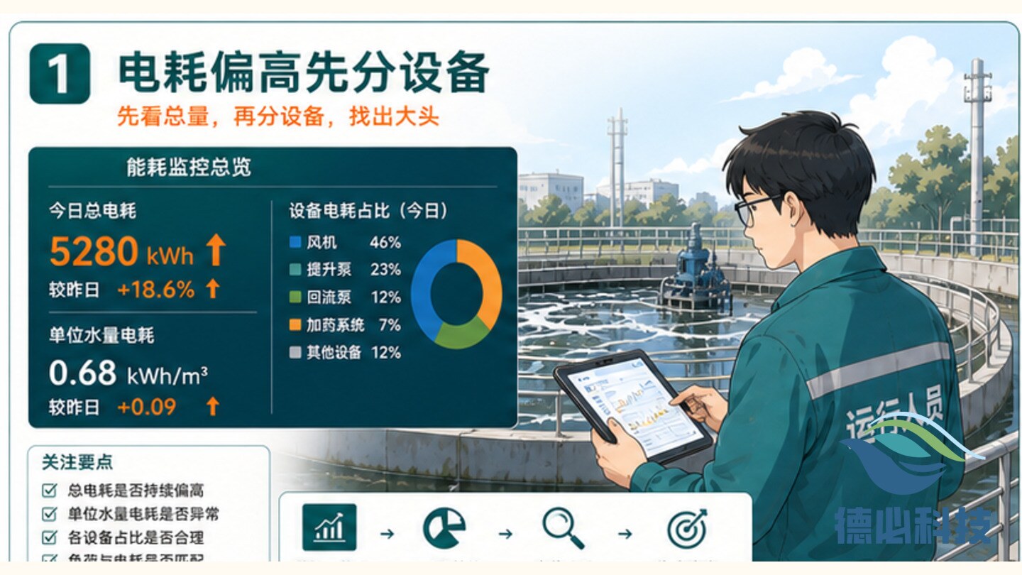 污水站电耗偏高,先分设备核算