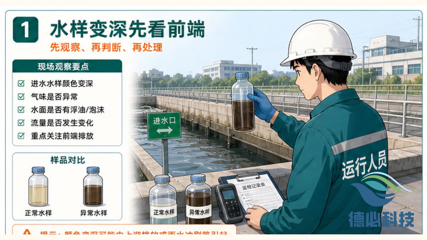 水样颜色变深,先看前端排放