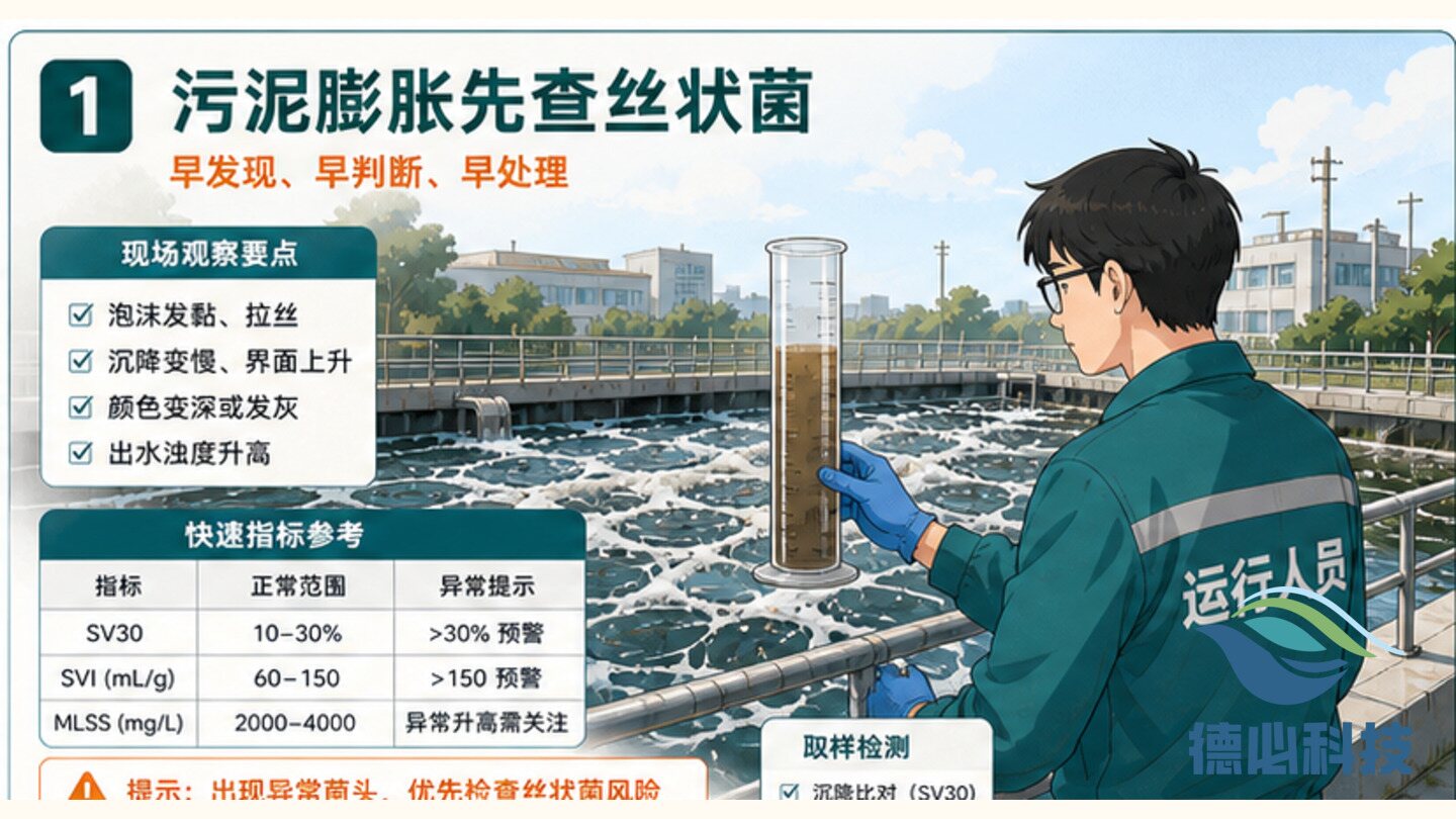 污泥膨胀苗头,先查丝状菌风险