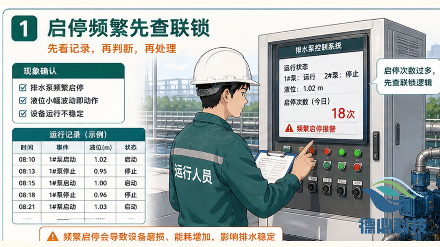 排水泵启停频繁,先查液位联锁