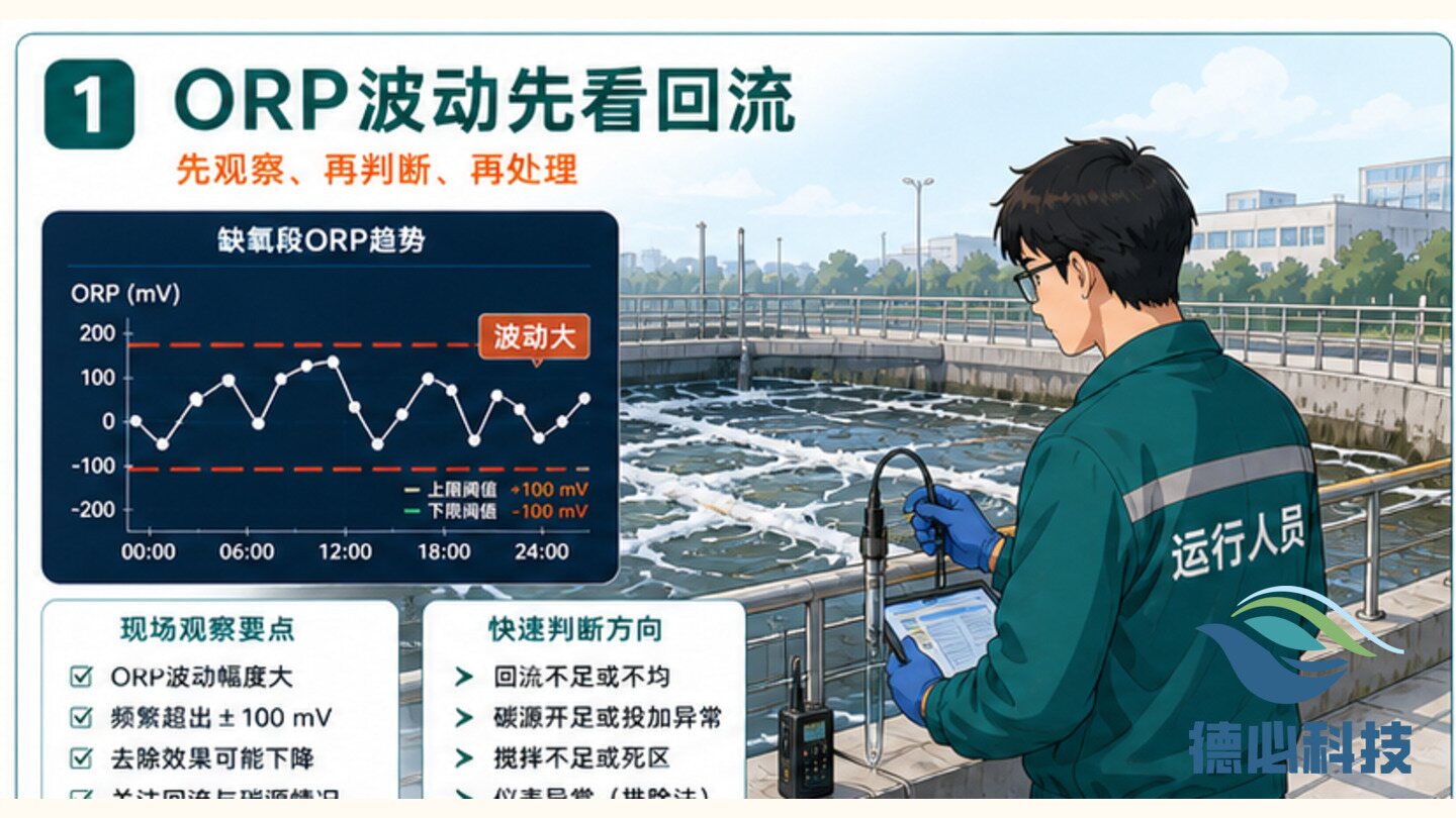 ORP波动明显,先看缺氧段回流