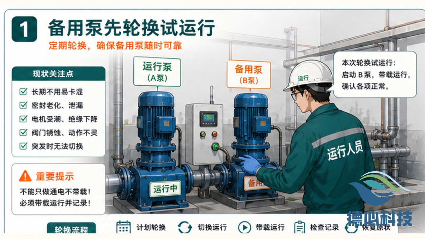 水泵备用失效,先做轮换试运行