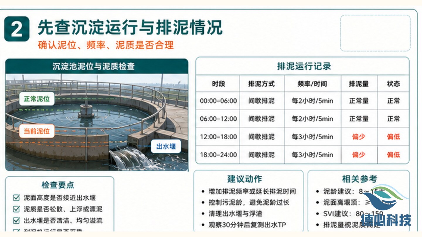 出水总磷反弹,先查沉淀排泥