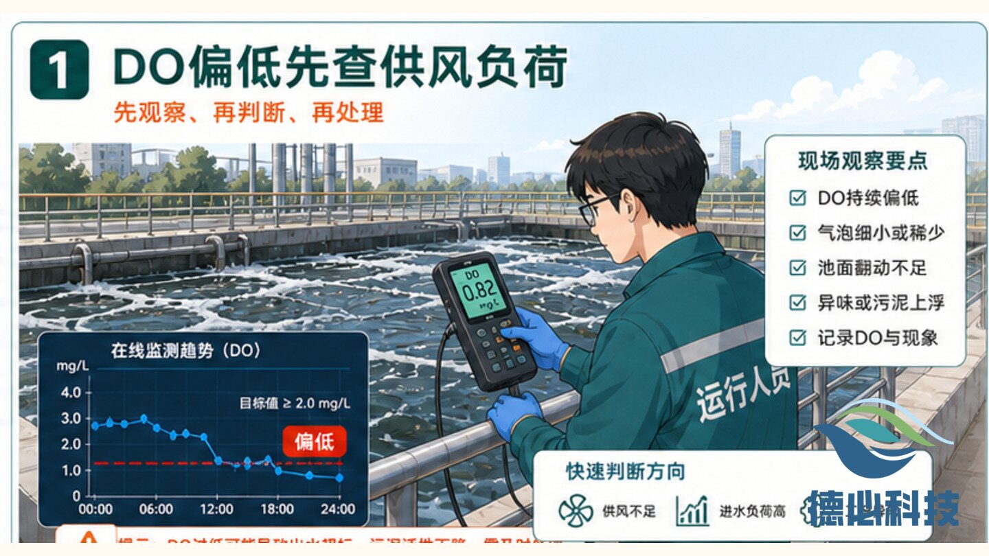 曝气池DO偏低,先查供风和负荷