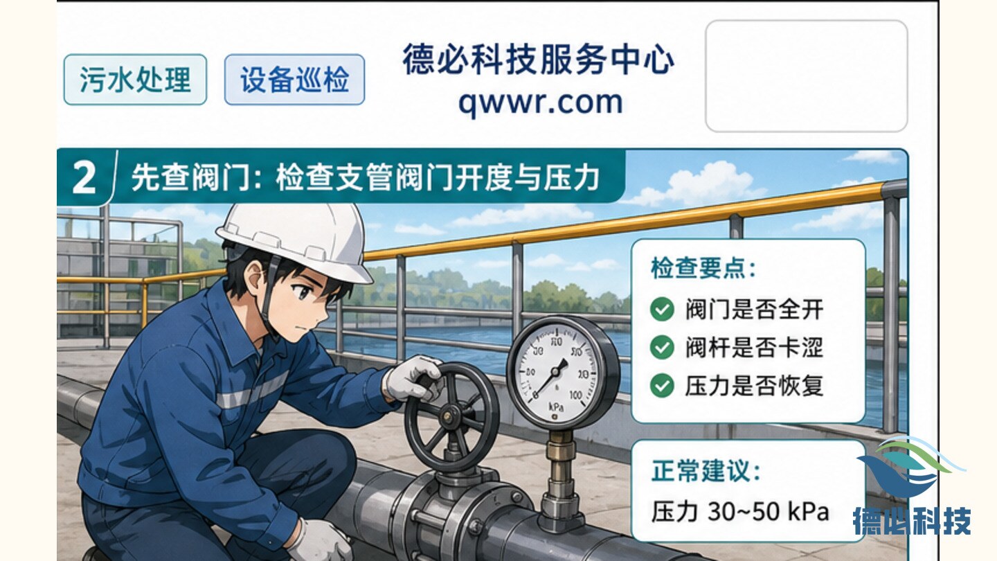 曝气支管压力不均，先查阀门