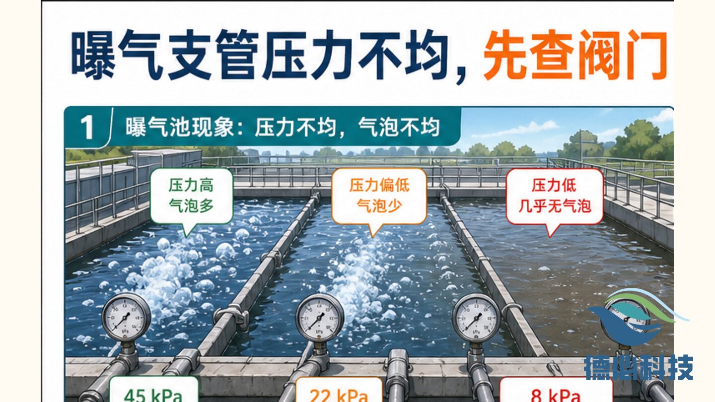 曝气支管压力不均，先查阀门