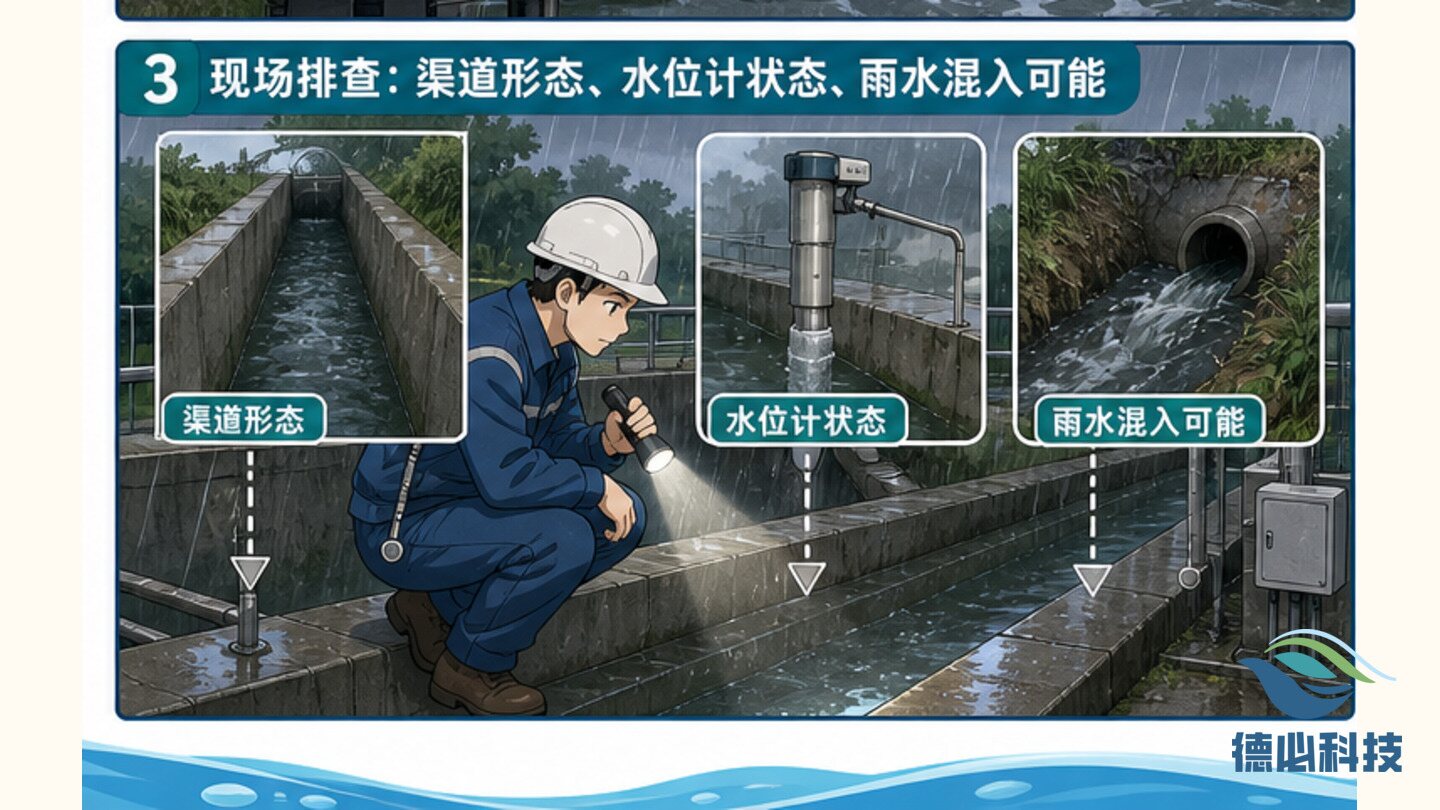 排口瞬时流量偏大，先看雨水影响