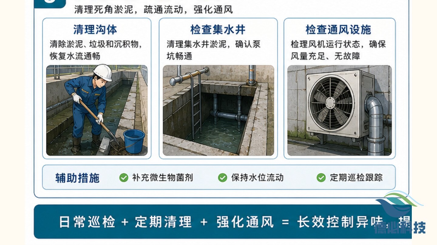 排水沟异味明显，先查厌氧死角