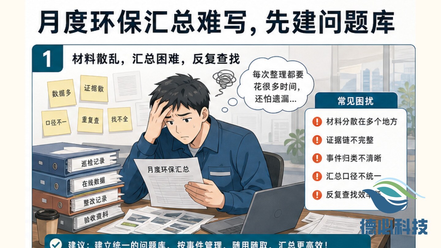 月度环保汇总难写，先建问题库