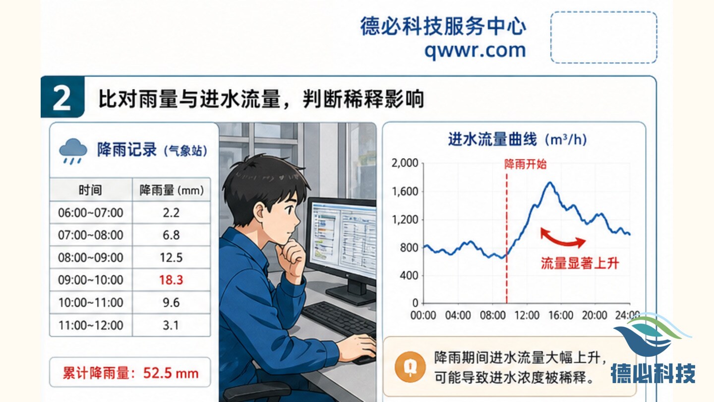 雨后进水COD降低,先防误判
