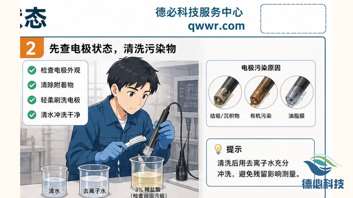 pH在线读数漂移，先查电极状态