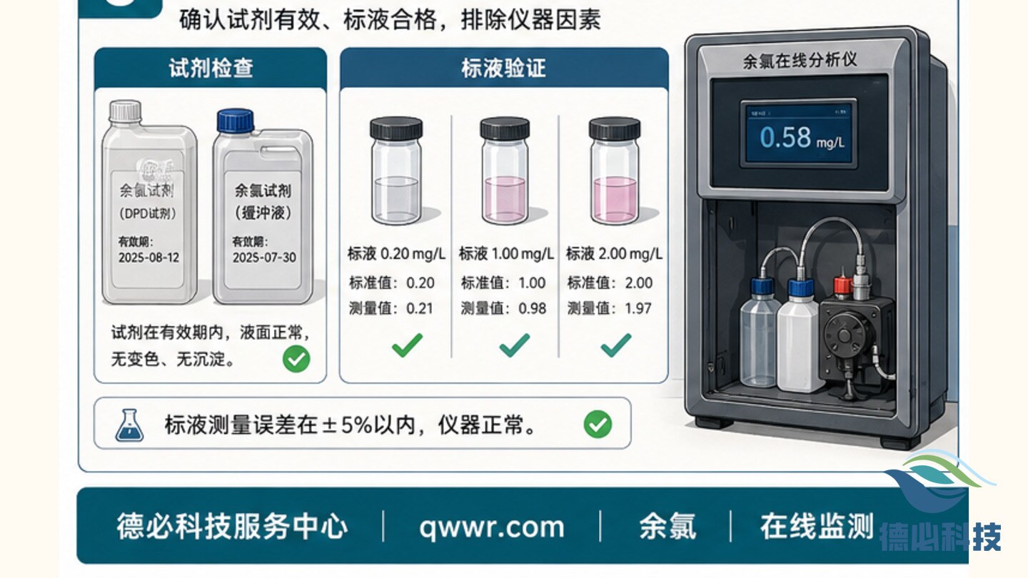 余氯数据忽高忽低，先查取样点