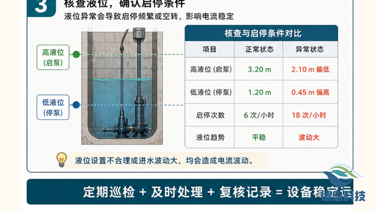提升泵电流波动，先查叶轮和液位
