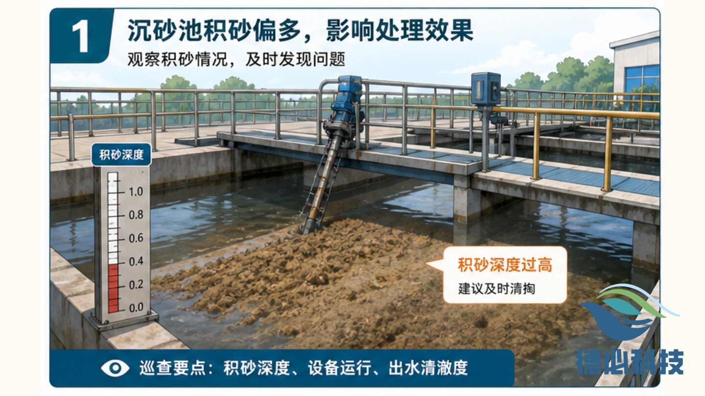 沉砂池积砂偏多，先排清掏节奏