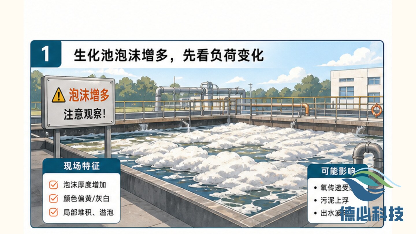 生化池泡沫增多，先看负荷变化