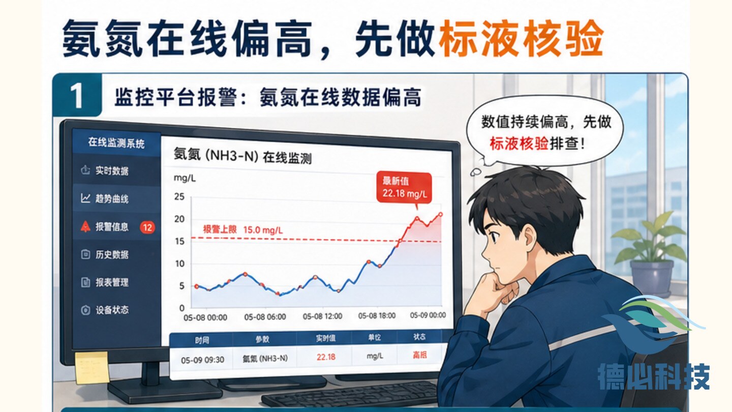氨氮在线偏高，先做标液核验