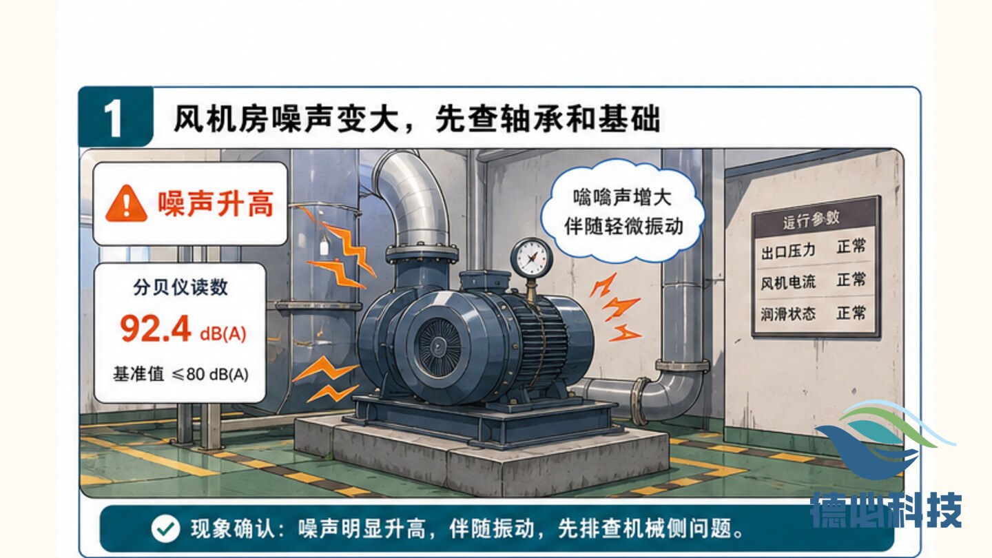 风机房噪声变大，先查轴承和基础