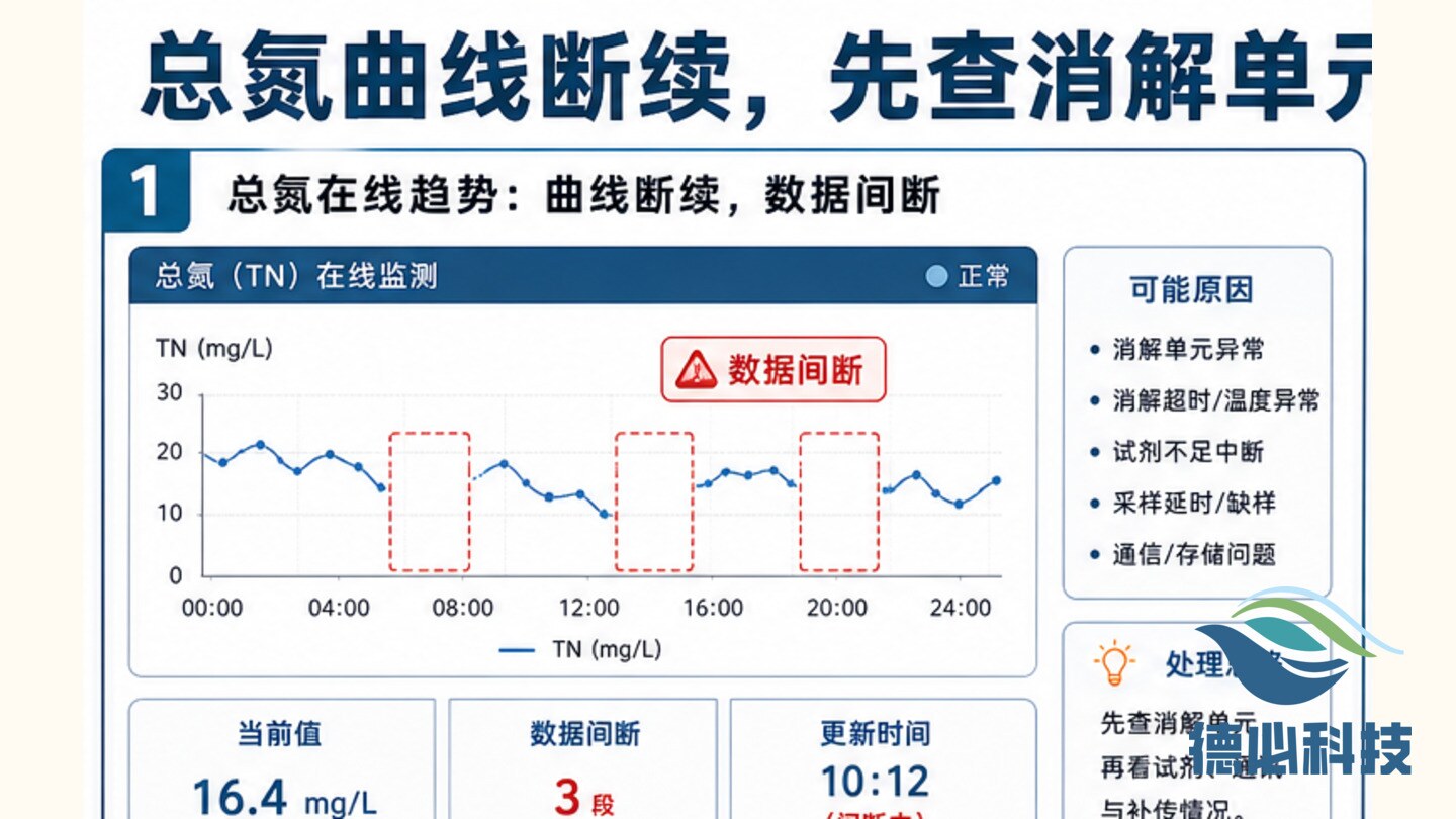 总氮曲线断续，先查消解单元