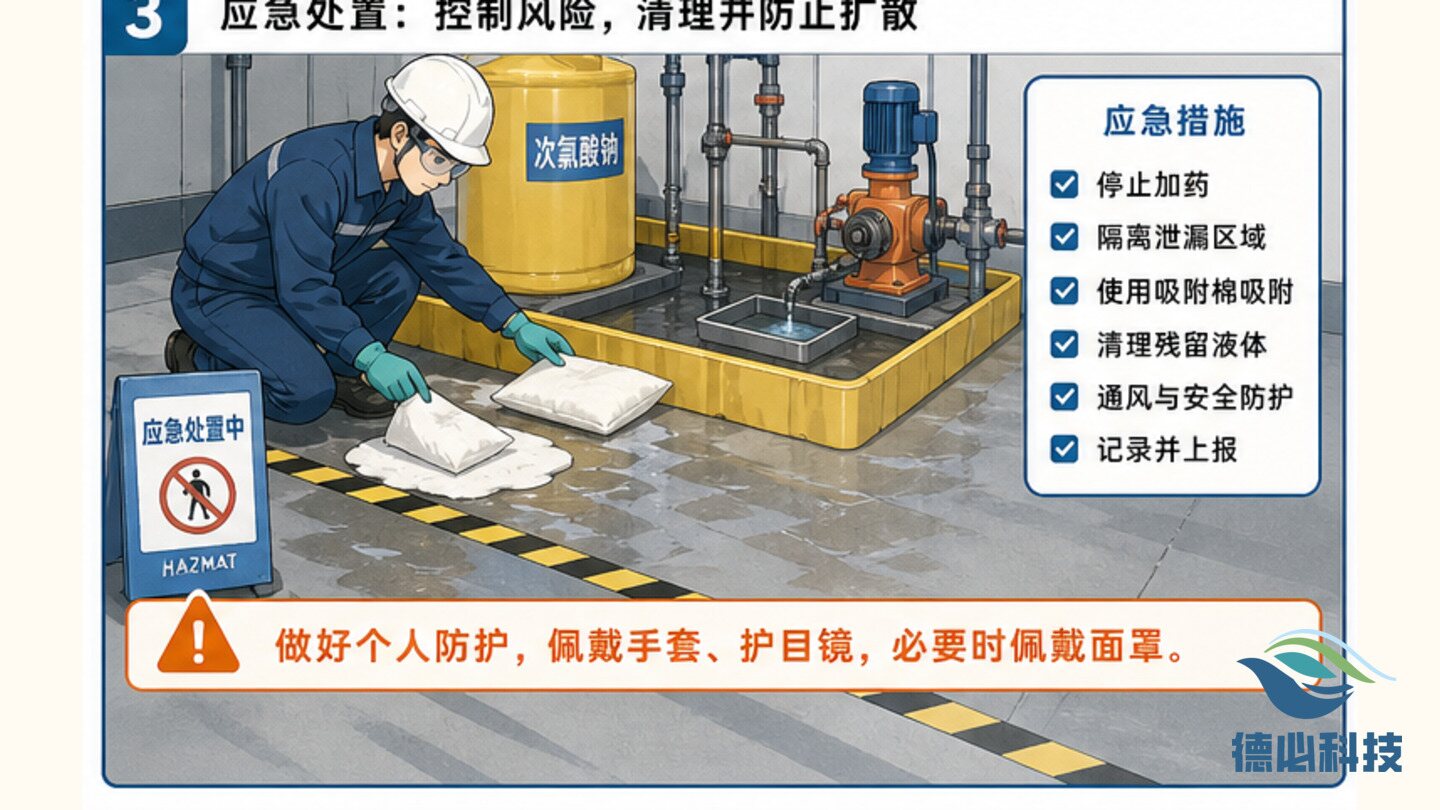 加药间地面湿滑，先查泄漏点
