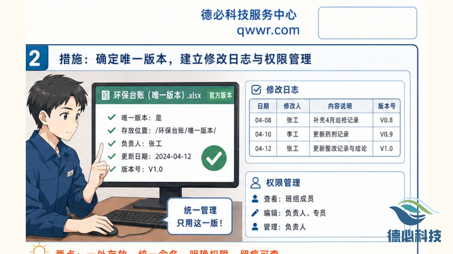环保台账版本混乱,先定唯一版本