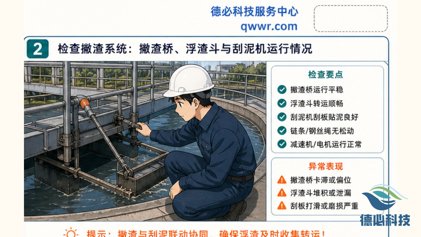二沉池浮渣增多,先查撇渣