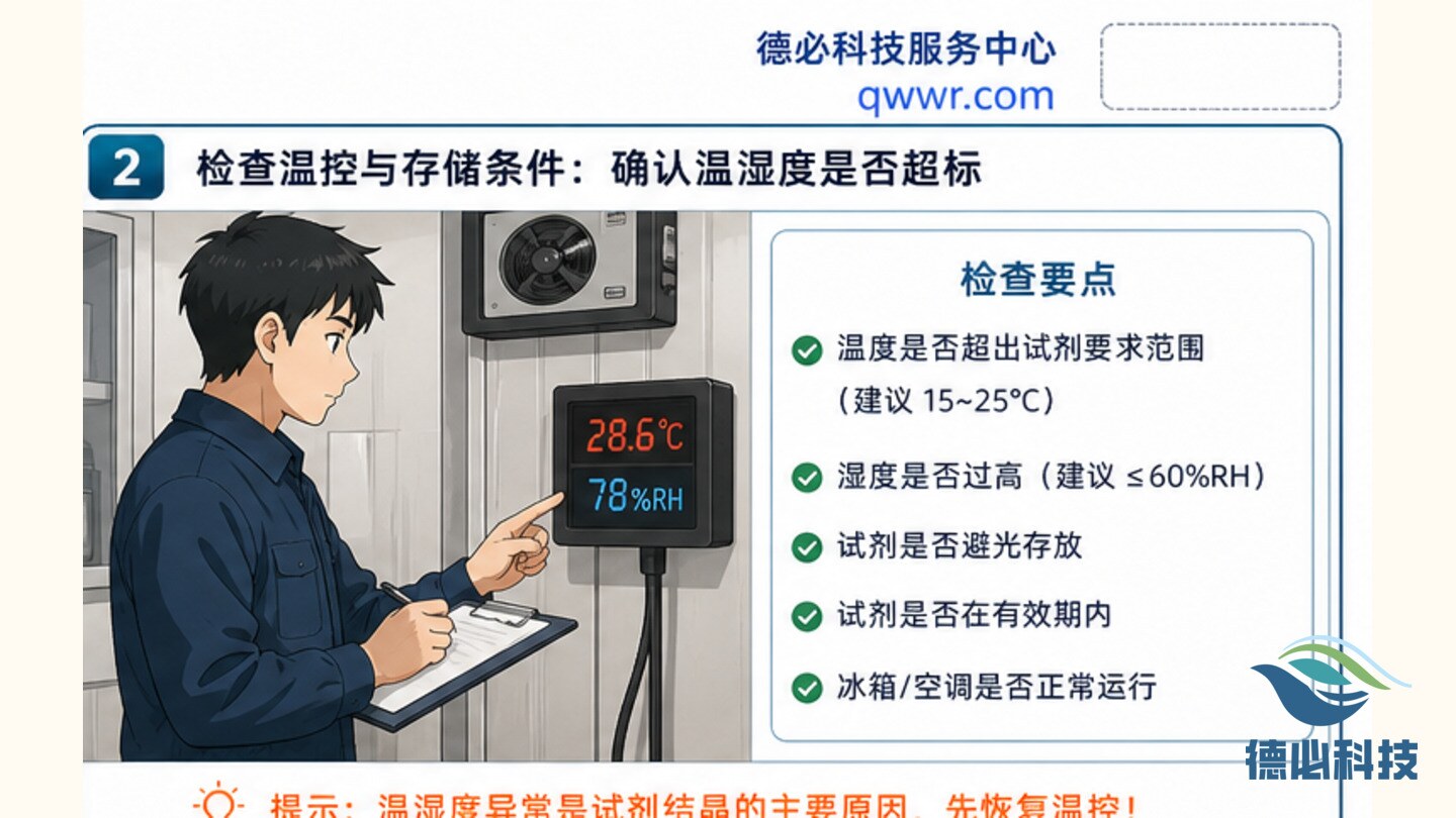 在线站房试剂结晶，先查温控