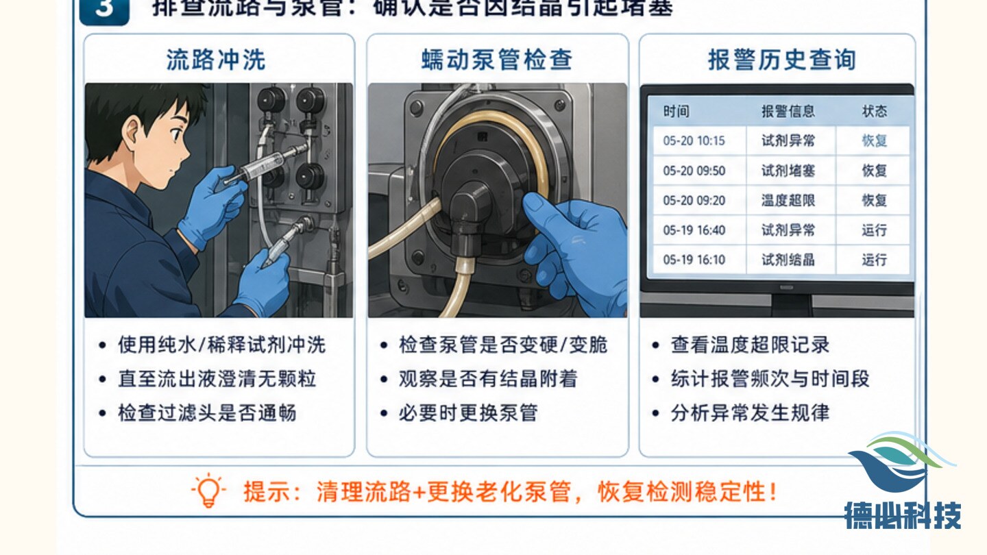 在线站房试剂结晶，先查温控