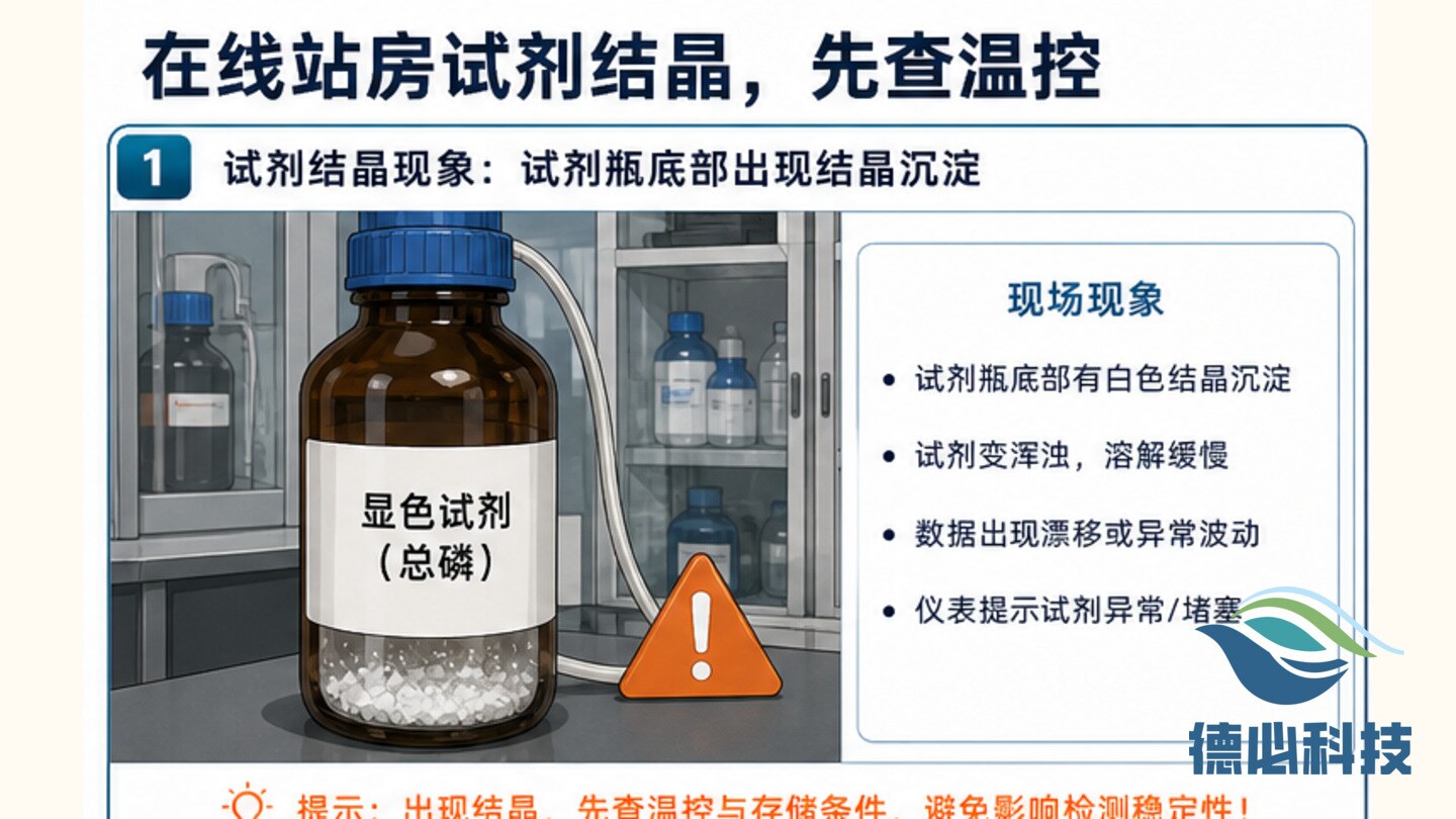 在线站房试剂结晶，先查温控