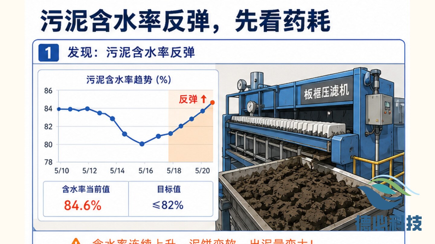 污泥含水率反弹,先看药耗