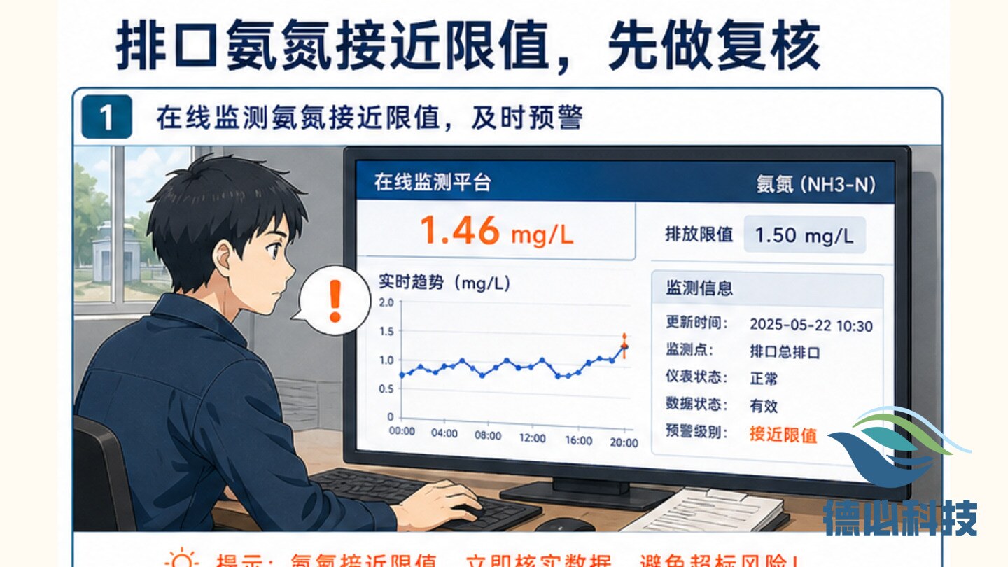 排口氨氮接近限值,先做复核