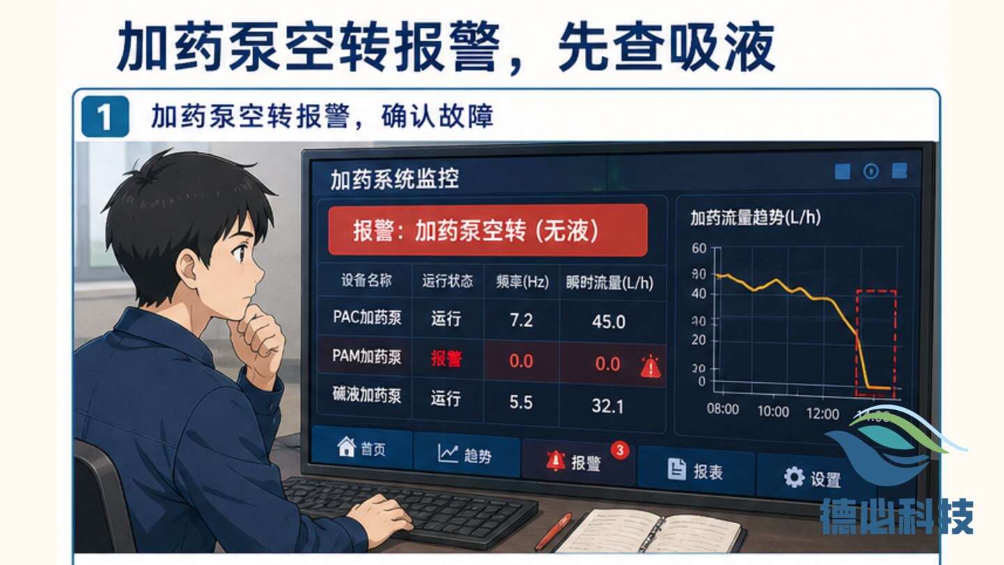 加药泵空转报警,先查吸液