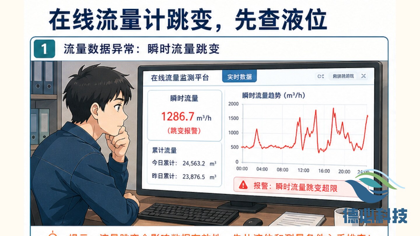 在线流量计跳变,先查液位