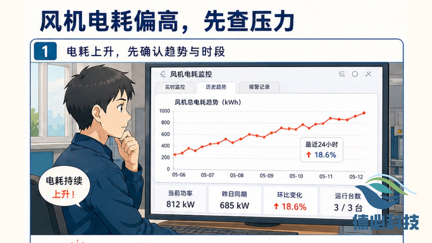 风机电耗偏高,先查压力