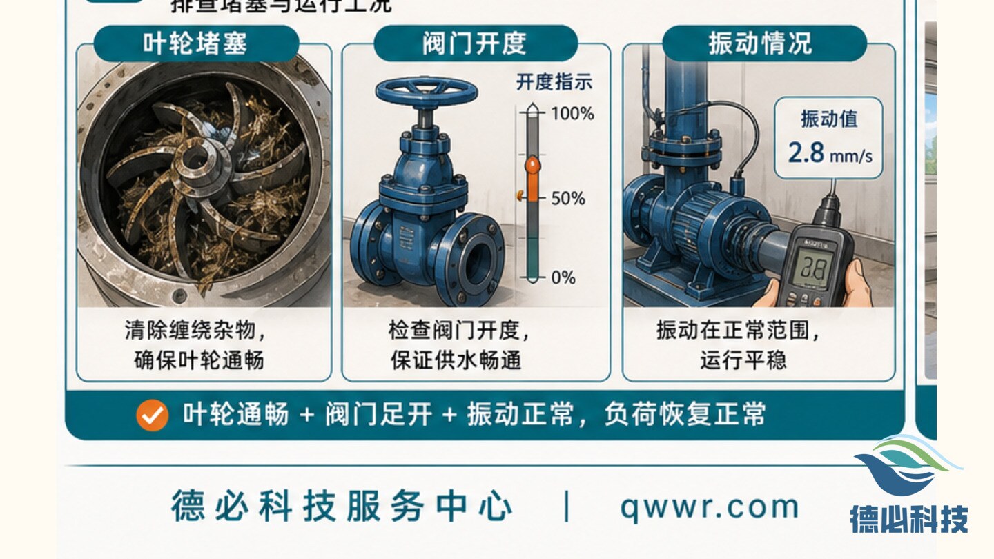 提升泵电流升高，先查堵塞负荷