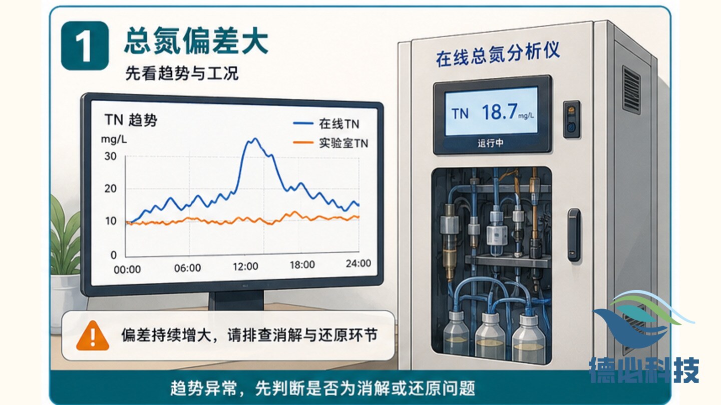 在线总氮偏差大,先查消解还原