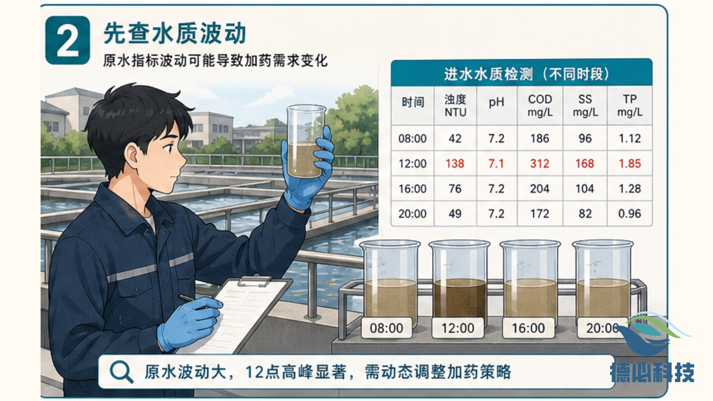加药量越调越大,先查水质波动