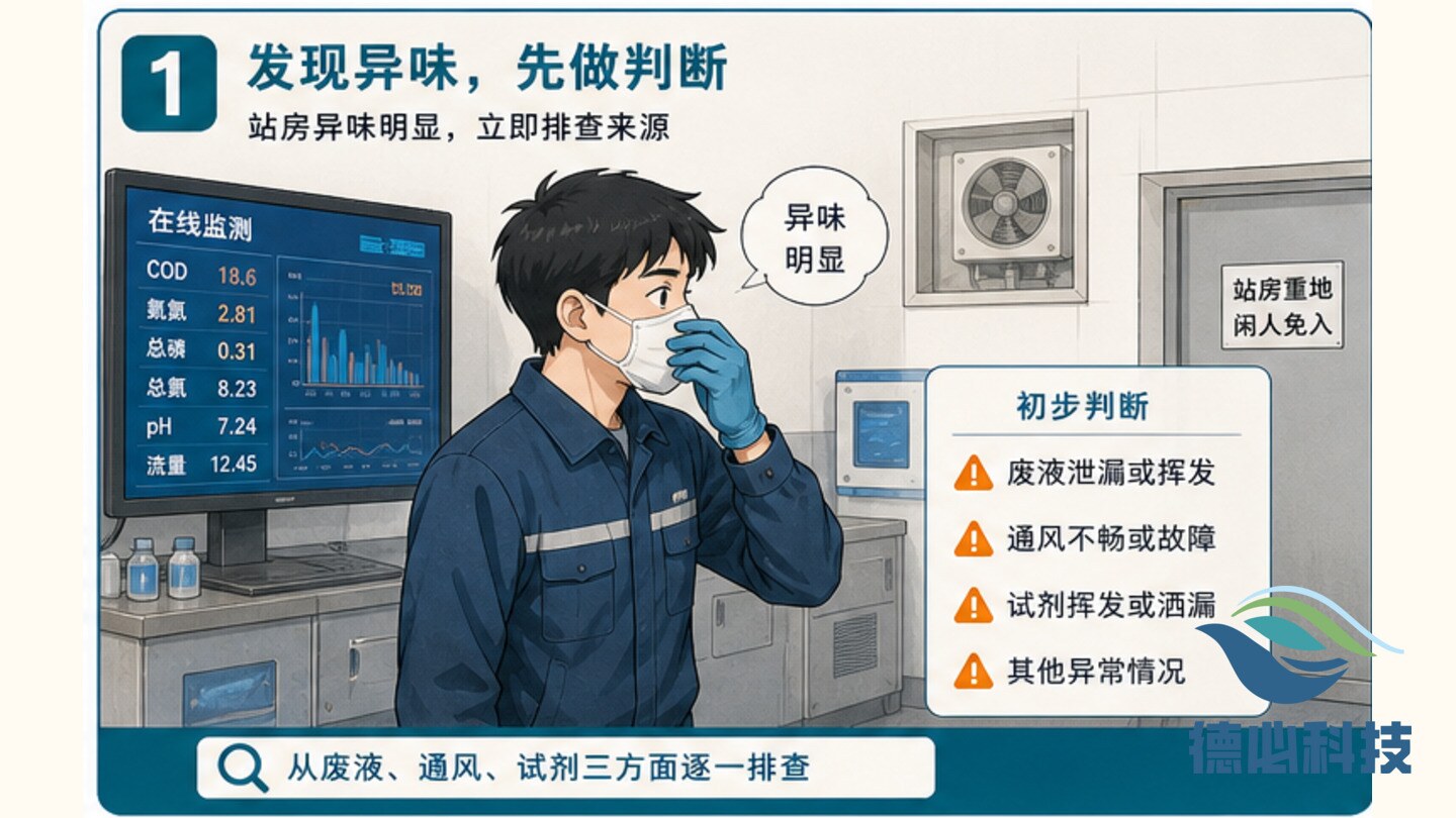 站房异味明显，先查废液和通风