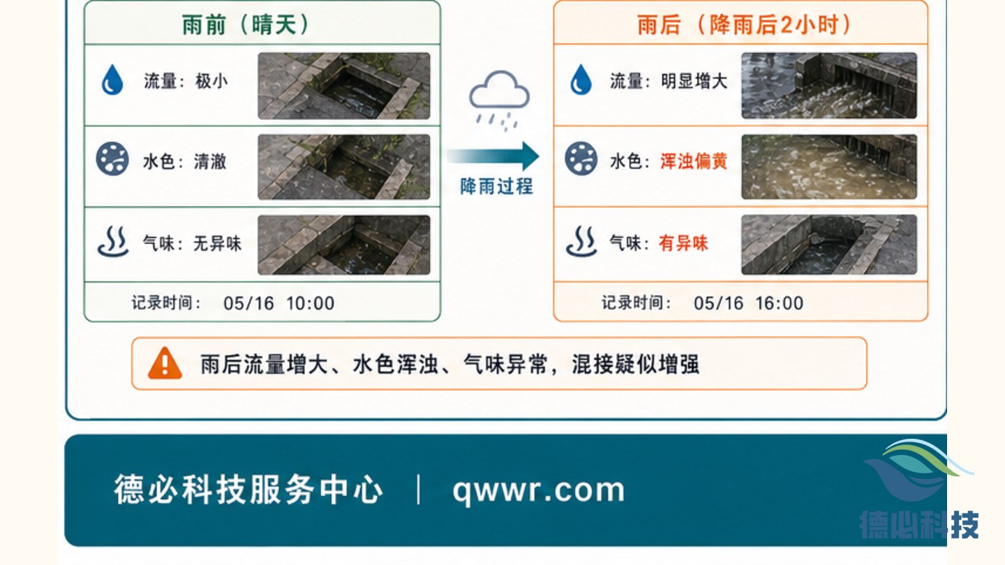 雨水口混接疑似,先做流向排查